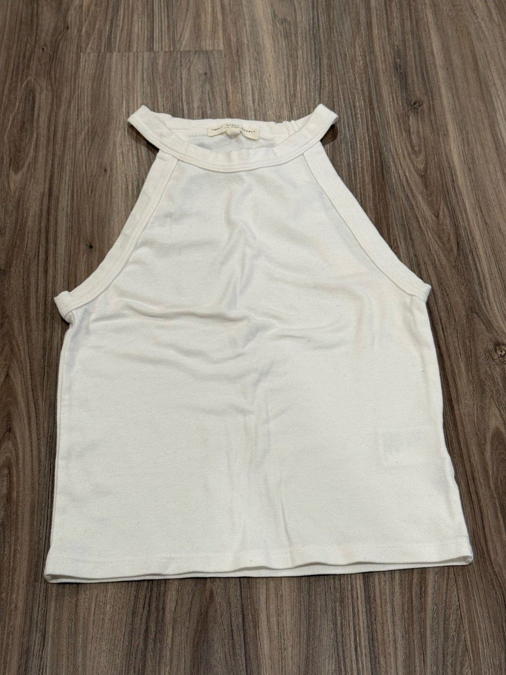 Truly Madly Deeply Women's White High Neck Tank Top